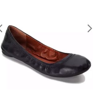 LUCKY BRAND “EMMIE” Black Leather Flats